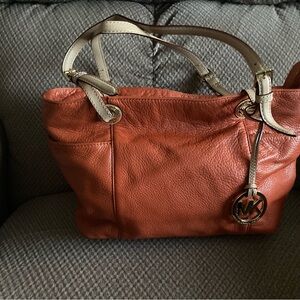 Vintage Michael Kors Burnt Orange Leather Shoulder Bag